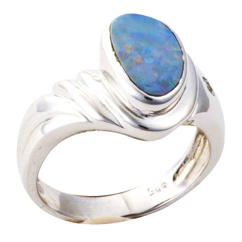 FIRE SPIRIT STERLING SILVER AUSTRALIAN OPAL RING