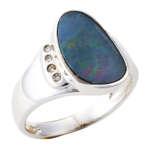 WATER SOUL STERLING SILVER AUSTRALIAN OPAL RING