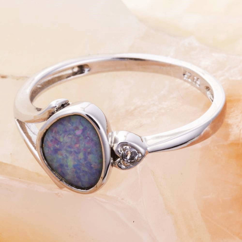 ASTRO MIST STERLING SILVER AUSTRALIAN OPAL RING