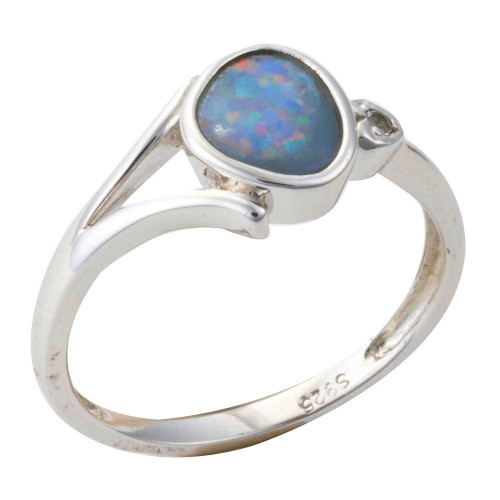 NEBULA CHARM STERLING SILVER AUSTRALIAN OPAL RING