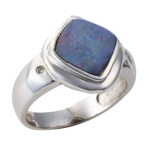 MILKY WAY GLOW STERLING SILVER AUSTRALIAN OPAL RING