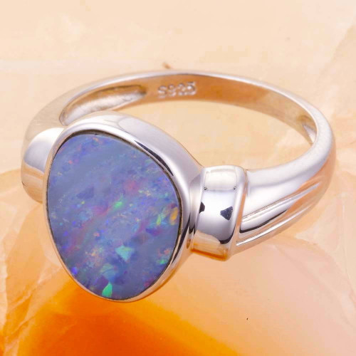 SUPERNOVA STAR STERLING SILVER AUSTRALIAN OPAL RING