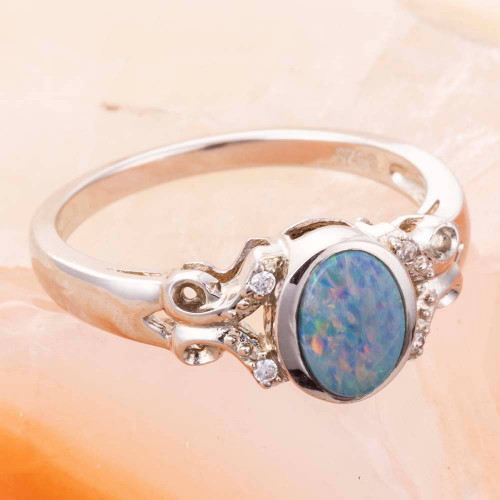 DRACO DREAM STERLING SILVER AUSTRALIAN OPAL RING