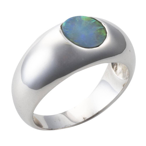 SUNSPOT STERLING SILVER AUSTRALIAN OPAL RING