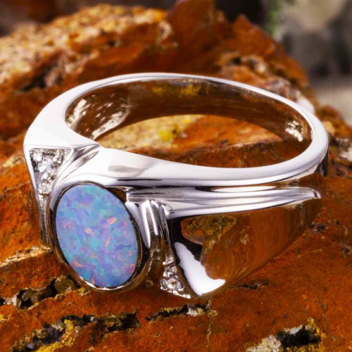 ASTRAL NIGHT STERLING SILVER AUSTRALIAN OPAL RING