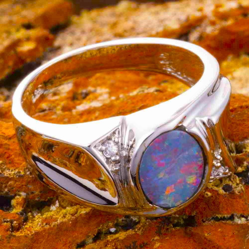 LUNA LOVE STERLING SILVER AUSTRALIAN OPAL RING
