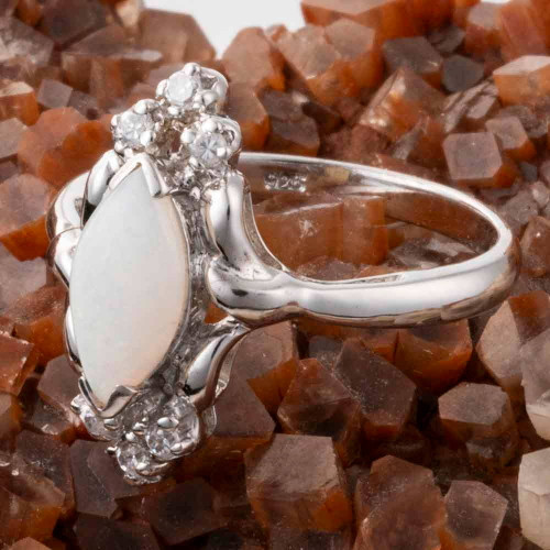 AIRY WONDER STERLING SILVER AUSTRALIAN WHITE OPAL RING