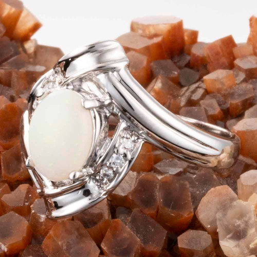 * MOON MUSE STERLING SILVER AUSTRALIAN WHITE OPAL RING