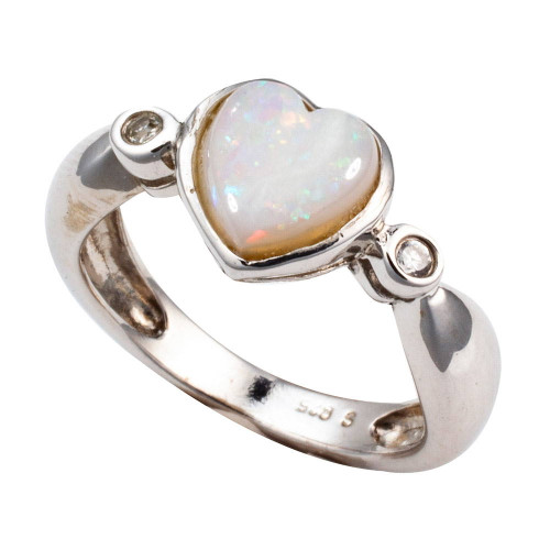 * LUNA SUGAR STERLING SILVER AUSTRALIAN WHITE OPAL RING