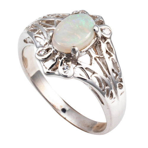 COSMIC CHILL STERLING SILVER AUSTRALIAN WHITE OPAL RING