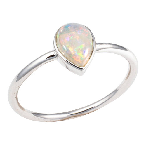 GARDEN STONE STERLING SILVER AUSTRALIAN WHITE OPAL RING