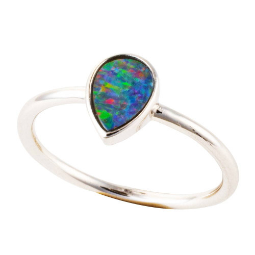 MOONLIGHT MAGESTY STERLING SILVER AUSTRALIAN OPAL RING
