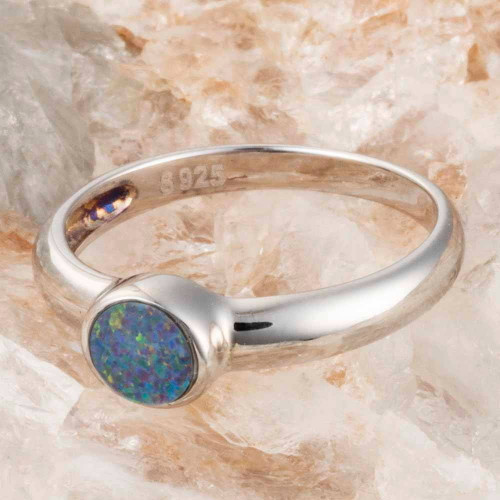 SUNSET DESTINY STERLING SILVER AUSTRALIAN OPAL RING