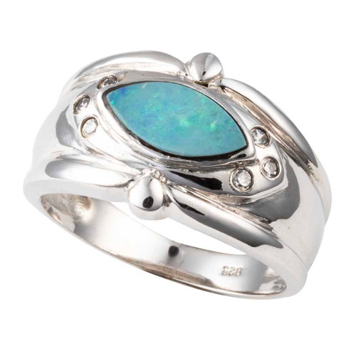 ELECTRIC RAINBOW CONFETTI STERLING SILVER AUSTRALIAN OPAL RING