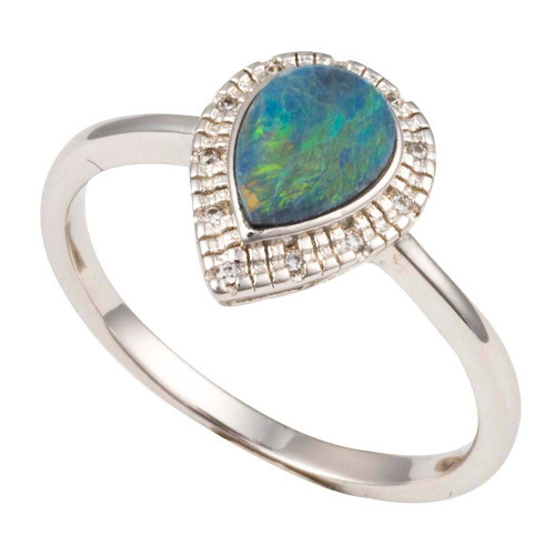 GALAXY FLASH STERLING SILVER AUSTRALIAN OPAL RING