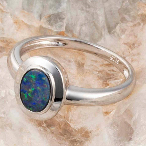FIJI ESCAPE STERLING SILVER AUSTRALIAN OPAL RING