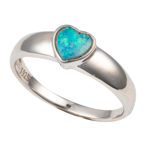 *HOT FLAME STERLING SILVER AUSTRALIAN OPAL RING