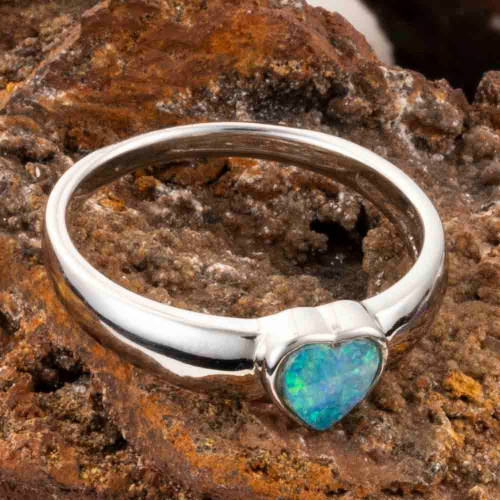 HOT FLAME STERLING SILVER AUSTRALIAN OPAL RING