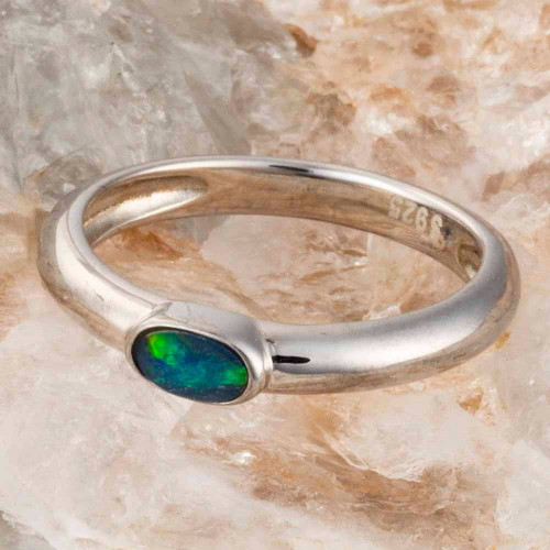 FAIRYDUST STERLING SILVER AUSTRALIAN OPAL RING