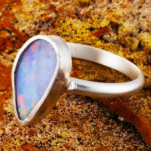 ZENITH FLOW STERLING SILVER AUSTRALIAN OPAL RING