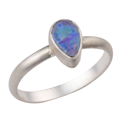 EARTH PULSE STERLING SILVER AUSTRALIAN OPAL RING