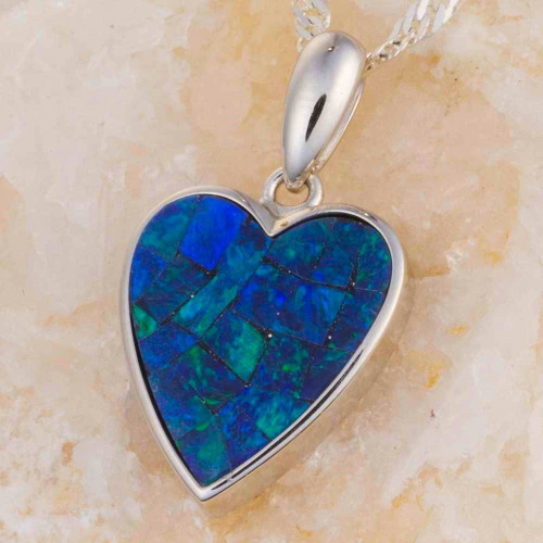 * MY LOVE STERLING SILVER AUSTRALIAN OPAL NECKLACE
