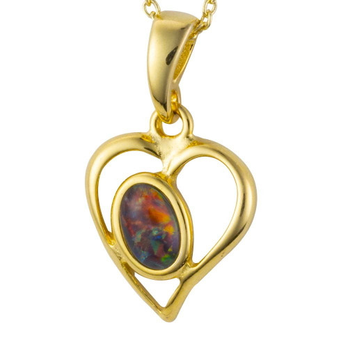 STARGLOW 18KT YELLOW GOLD PLATED AUSTRALIAN OPAL NECKLACE