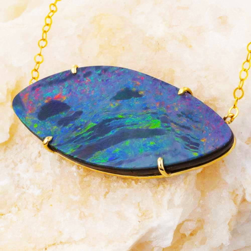* DAHLIA DRIFT 14KT YELLOW GOLD AUSTRALIAN OPAL NECKLACE