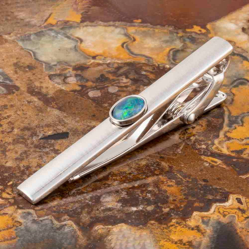 STONEHAVEN MEN'S AUSTRALIAN BLACK OPAL TIE BAR