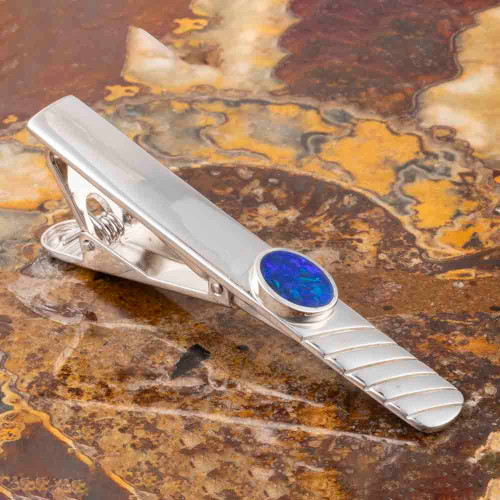 EVERMOOR MEN'S AUSTRALIAN BLACK OPAL TIE BAR
