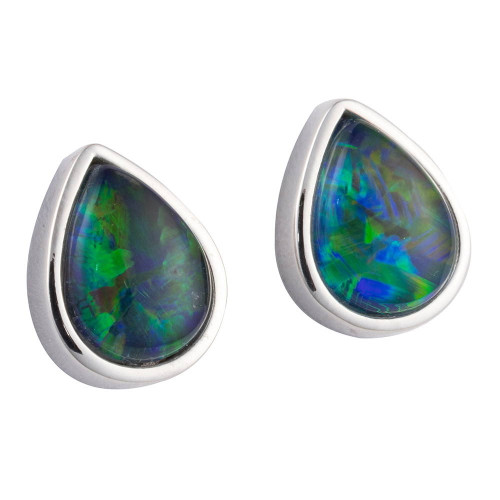 ELECTRIC TONIC STERLING SILVER OPAL STUD EARRINGS