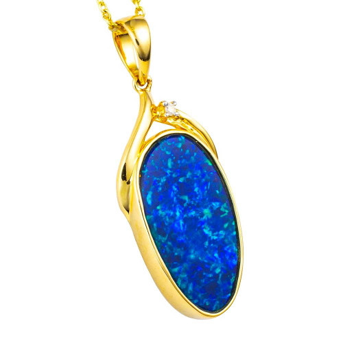AETHERIS TIDESONG 14KT GOLD & DIAMOND OPAL PENDANT