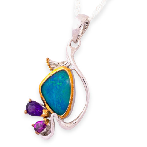 Morning Mist Sterling Silver Opal Pendant