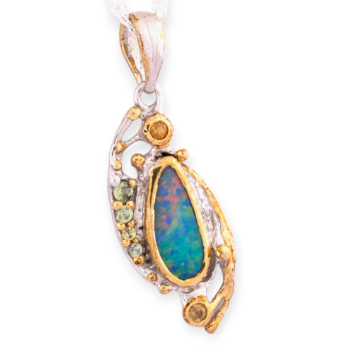 Eucalyptus Dream Sterling Silver Couture Opal Pendant