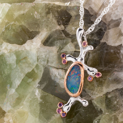 Radiant Abundance Sterling Silver Couture Opal Pendant