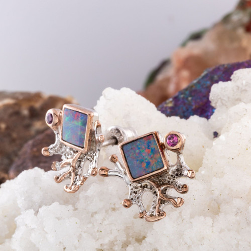 Dawn Radiance Sterling Silver Couture Opal Earrings