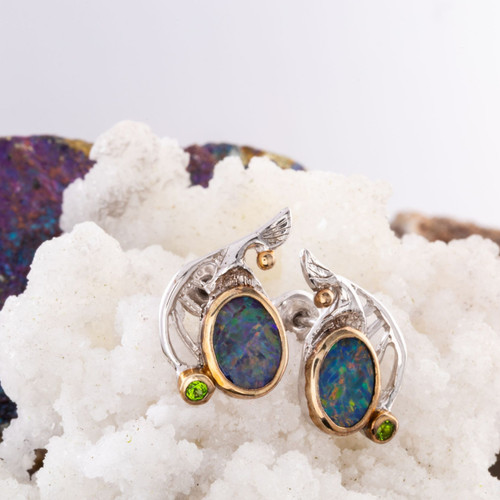 Dawn's Embrace Sterling Silver Couture Opal Earrings