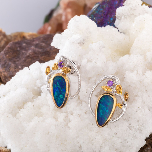 Aurora Dream Sterling Silver Couture Opal Earrings