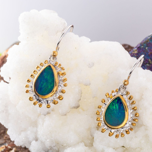 Sunrise Symphony Sterling Silver Couture Opal Earrings