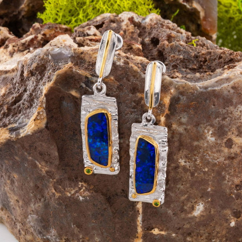 * 1 Celestial Dewdrop Sterling Silver Couture Opal Drop Earrings