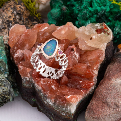 Solar Sanctuary Sterling Silver Couture Opal Ring