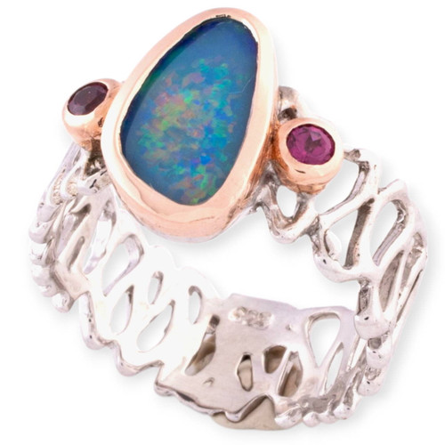 * Solar Sanctuary Sterling Silver Couture Opal Ring