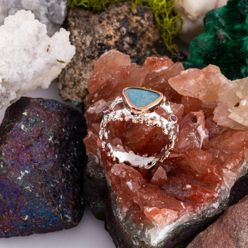 * Lagoon's Light Sterling Silver Couture Opal Ring
