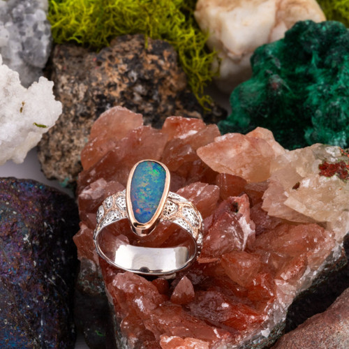 Wildfire Bloom Sterling Silver Couture Opal Ring