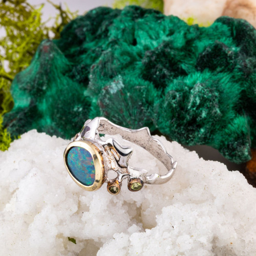 Sunbeam Spring Sterling Silver Couture Opal Ring