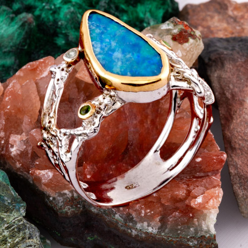 Nebula Song Sterling Silver Couture Opal Ring