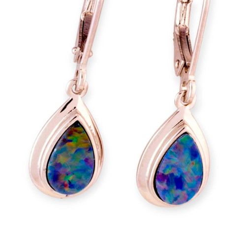 Ocean Heart Couture 14kt White Gold Opal Stud Earrings