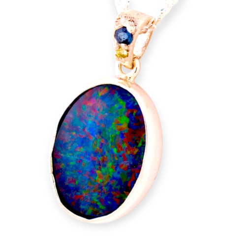 Amber Firefall 14kt Yellow Gold Opal Ring