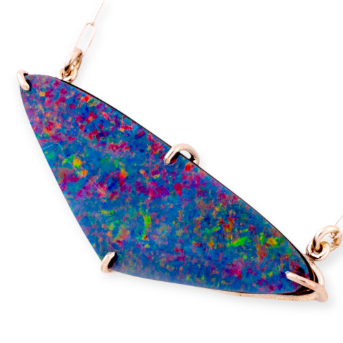 Chromatic Flare Couture Sterling Silver Opal Pendant