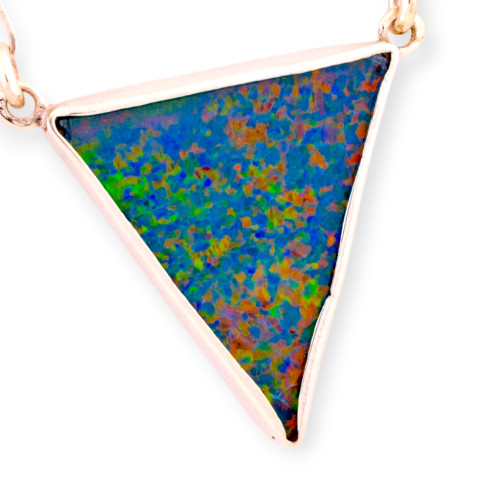 Elegant Fire Couture Sterling Silver Opal Pendant